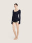 Maillot de bain jupe-short taille haute gold