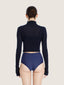 Long sleeve turtle neck cotton knit crop top