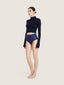 Long sleeve turtle neck cotton knit crop top