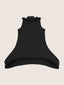 Turtle neck cotton knit micro crop top