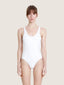 Athletic neoprene one piece open back bathing suit