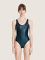 Athletic one piece open back glowy bathing suit