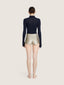 Long sleeve turtle neck cotton knit crop top