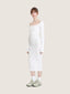 Long sleeve cotton knit dress midi length