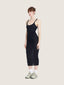 Tanked cotton knit dress midi length