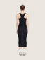 Tanked cotton knit dress midi length