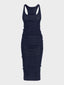 Robe sans manches en maille de coton longueur midi