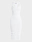 Robe sans manches en maille de coton longueur midi