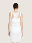 Tanked cotton knit dress midi length