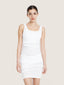 Tanked cotton knit dress midi length