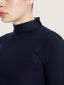 Long sleeve turtle neck cotton knit crop top