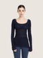 Top maille coton manches longues