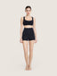 High waisted stitch mini shorts