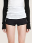 High waisted stitch mini shorts