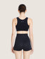 High waisted stitch mini shorts