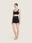 High waisted stitch mini shorts