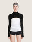 Long sleeve turtle neck cotton knit micro crop top