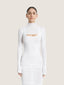 Long sleeve turtle neck cotton knit micro crop top