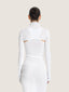 Long sleeve turtle neck cotton knit micro crop top