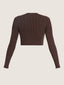 Heavy knit long sleeve crop top