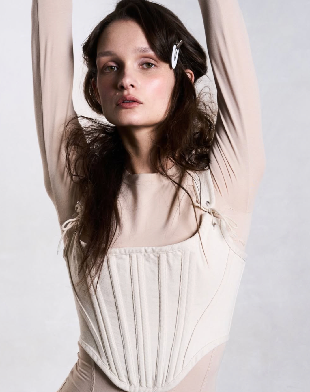 Corset Bra Cut Soft Cotton Beige