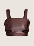 Lacquered cut out bikini top
