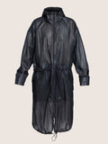 Unisex hi tec zip adjustable ripstop long transparent windbreaker