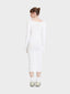 Robe en maille de coton à manches longues longueur midi