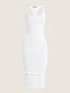 Tanked cotton knit dress midi length