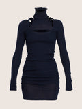 Three piece cotton knit mini dress