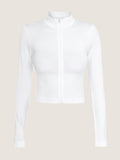 Long sleeve fitted cropped zip jacket