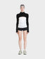 Long sleeve turtle neck cotton knit micro crop top