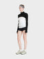 Long sleeve turtle neck cotton knit micro crop top