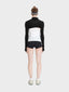 Long sleeve turtle neck cotton knit micro crop top | Ernest Leoty