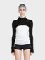 Long sleeve turtle neck cotton knit micro crop top