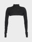 Long sleeve turtle neck cotton knit micro crop top