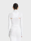 Long sleeve turtle neck cotton knit micro crop top