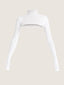 Micro crop top  manches longues col roulé en maille de coton 