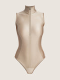 Body en jersey satiné à découpes corset