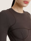 Corset bra cut soft cotton long sleeve bodysuit | Ernest Leoty