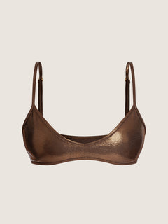 Haut de bikini lamé à coupe échancrée
