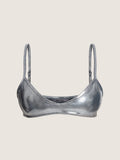 Shinny low cut bikini bra top
