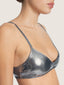 Haut de bikini lamé à coupe échancrée