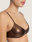 Haut de bikini lamé à coupe échancrée