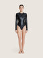 Corset bra cut long sleeves one piece bathing suit | Ernest Leoty