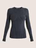 Corset bra cut soft cotton long sleeve t shirt