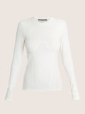 T-shirt à manches longues détail corset et poitrine