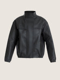 Oversize unisex leather jacket