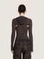 Long sleeve hood knit micro crop top