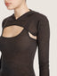 Long sleeve hood knit micro crop top